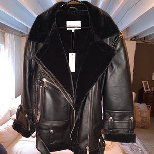 NWT Rebecca Minkoff Black leather moto jacket